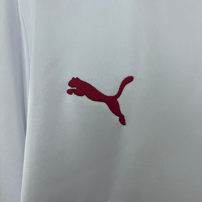 Red Puma logo on a white Sevilla 87-90 home shirt