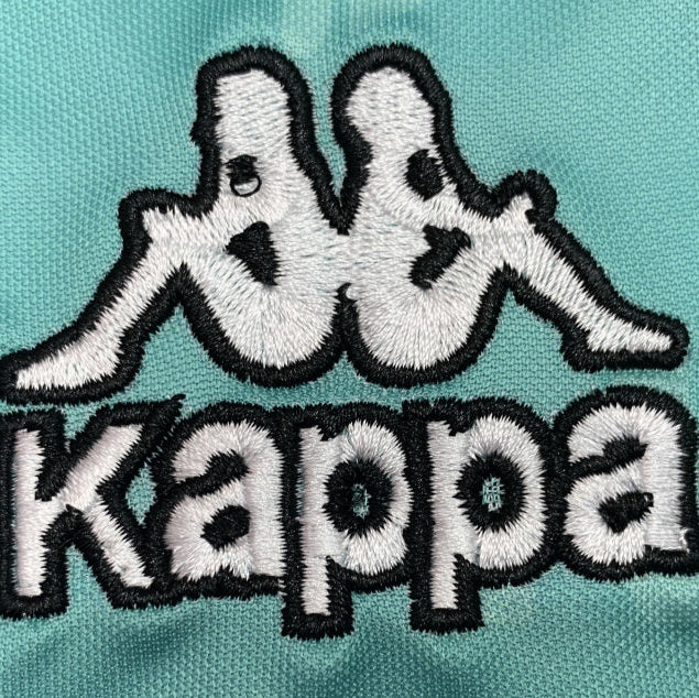 Embroidered Kappa logo on a Barcelona 96/97 away shirt