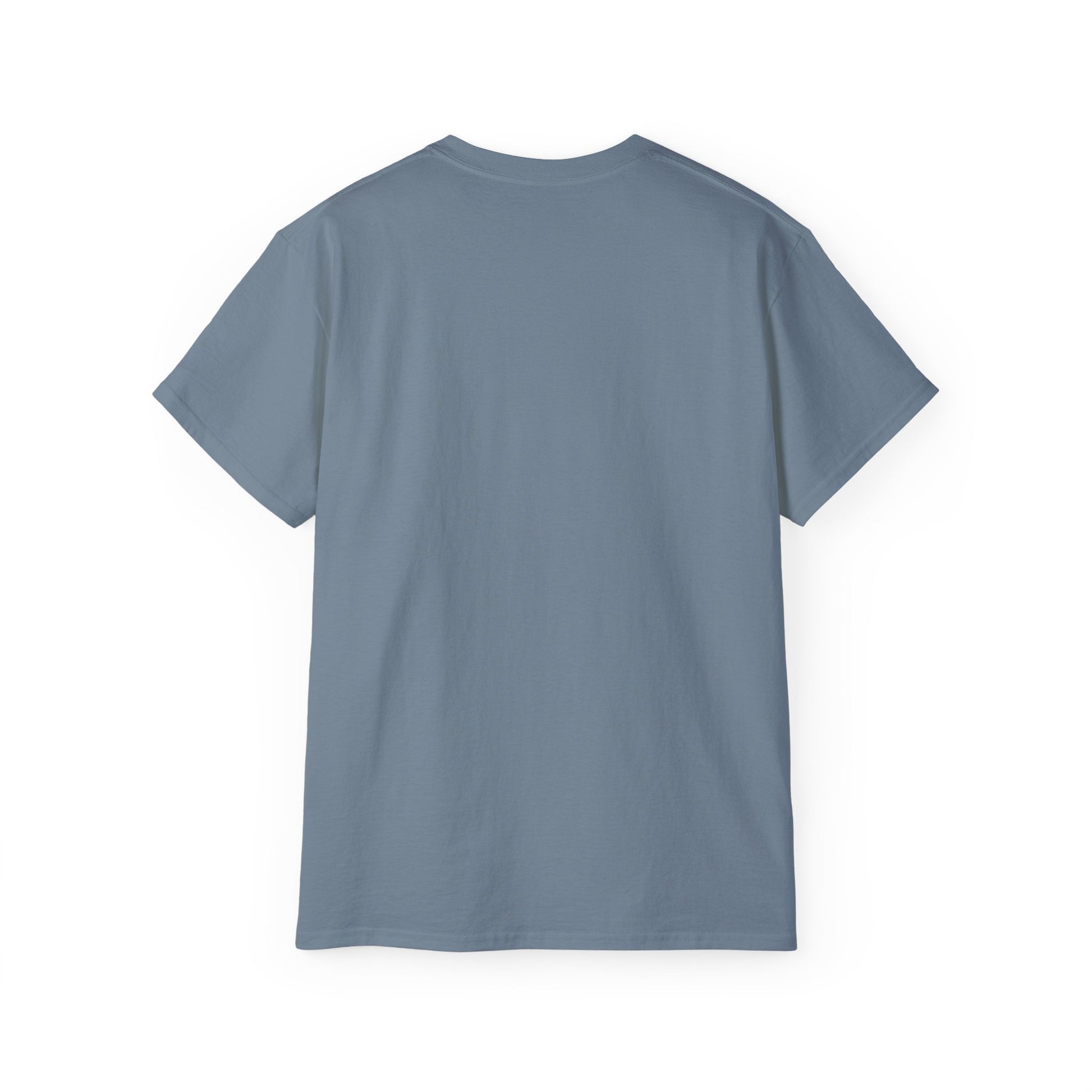 Plain blue t-shirt on a white background