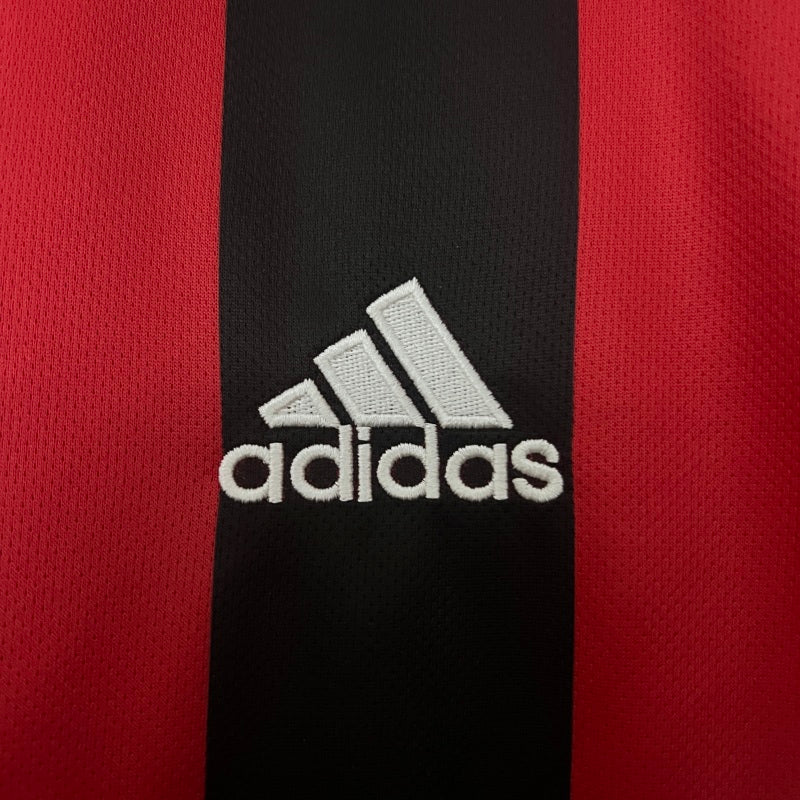 Close up of Ac Milan 04/04 home football shirt