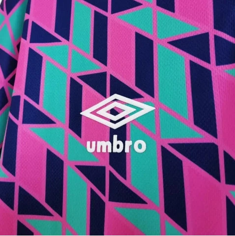 Geometric patterned scotland 88 fourth shirt with Umbro logo on a white background