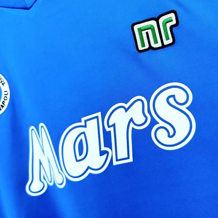 Blue Napoli 88/89 home shirt with 'Mars' branding and a logo