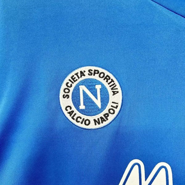 Blue Napoli 88/89 home shirt with a logo