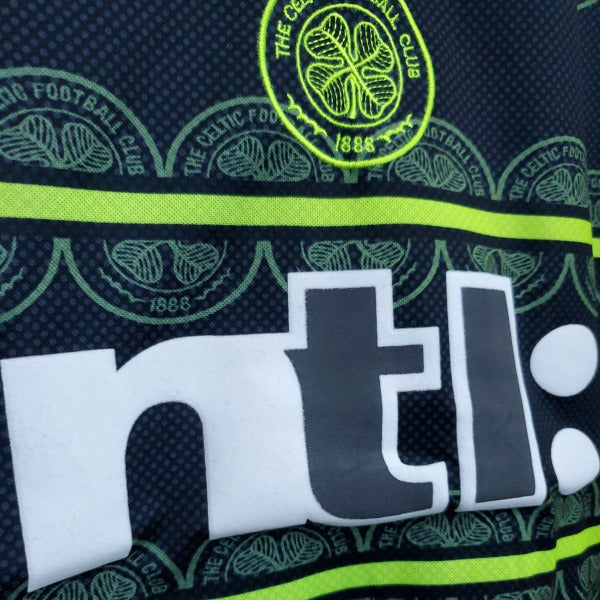 Close-up of a Celtic 99/00 Away shirt