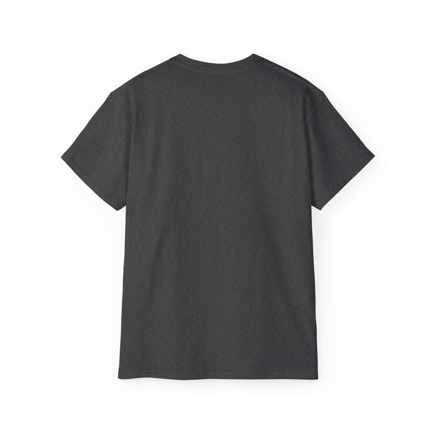 Black t-shirt on a white background