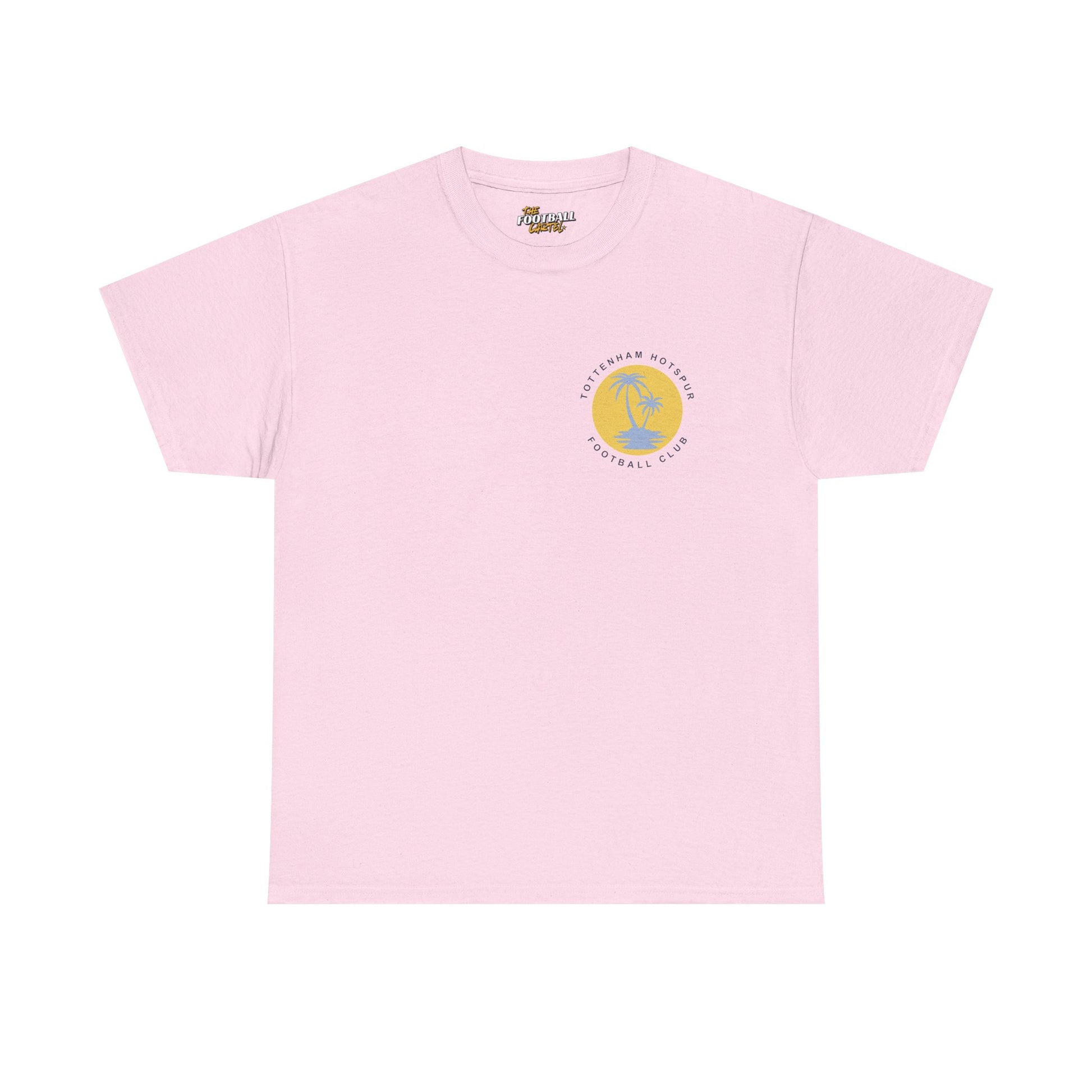 Pink t-shirt with a logo on a white background