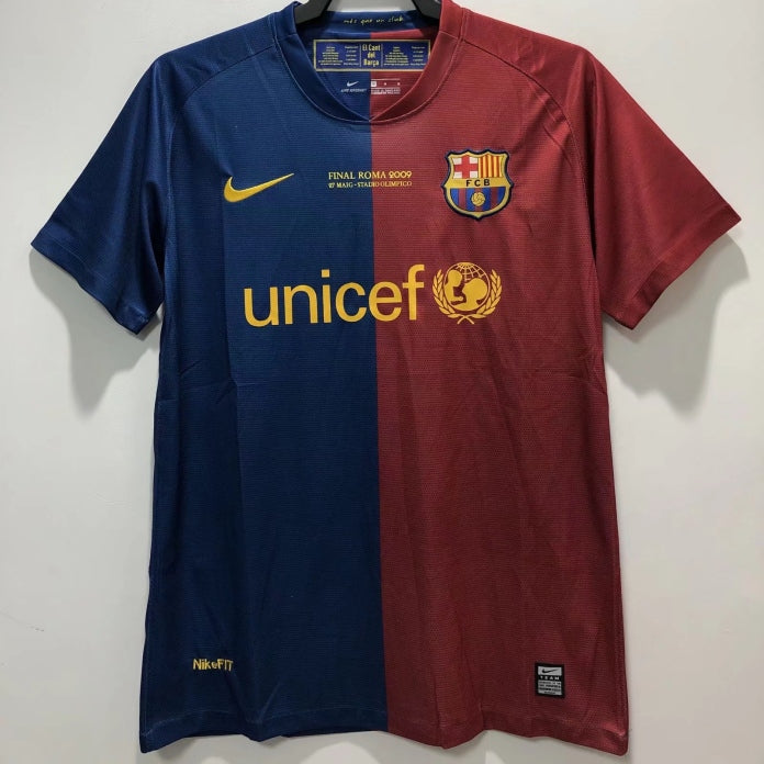 Barcelona 09 champions league final shirt  with Nike and Unicef logos on a white background
