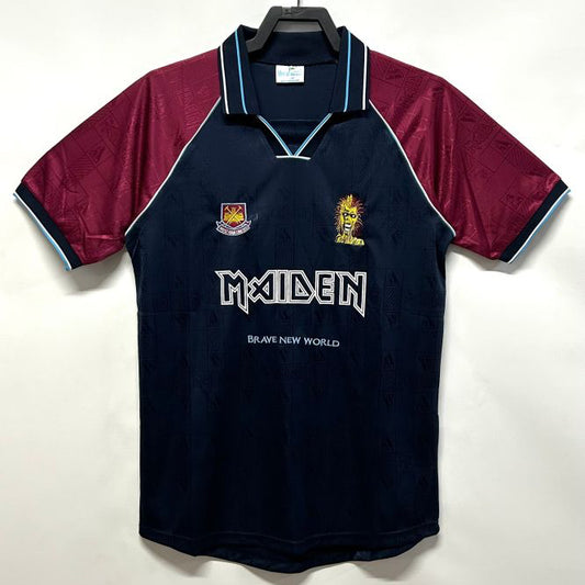 West Ham 1999 iron maiden home shirt 