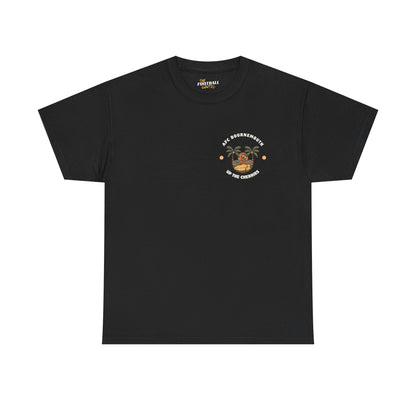 Black afc Bournemouth t-shirt with a logo on the chest against a white background