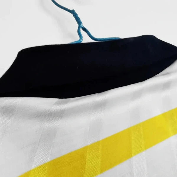Close-up of a white Scotland 1988 away shirt