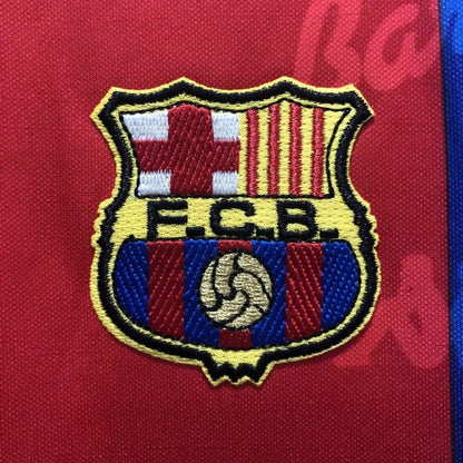 FC Barcelona logo on a Barcelona 92-95 home shirt