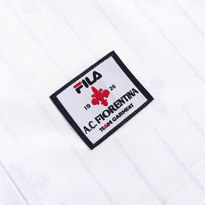 Fila logo on a white Fiorentina 97/98 away shirt  with 'A.C. Fiorentina' text